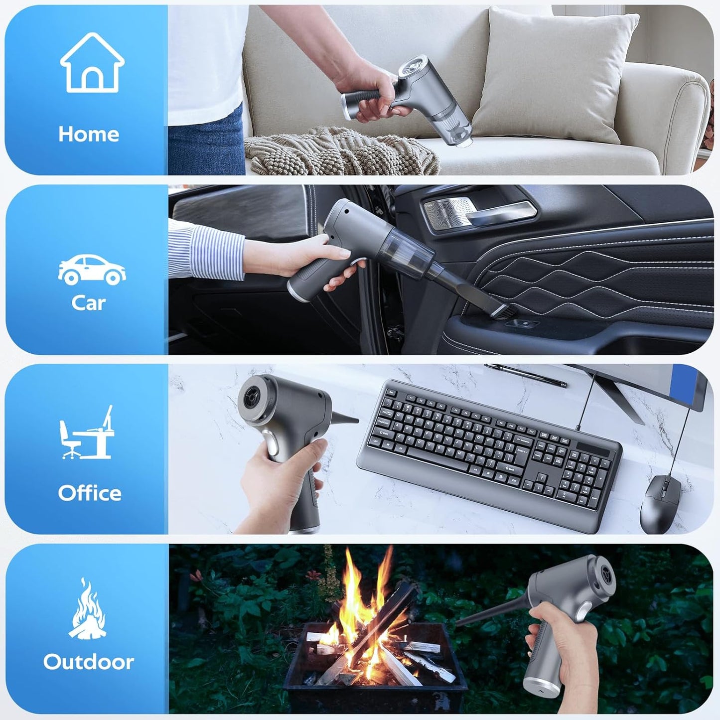 Wireless vacuum cleaner for car and home